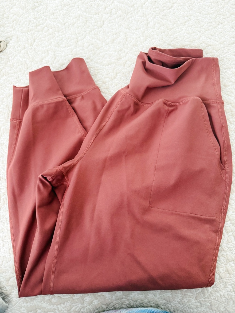 Old Navy Active PowerSoft High Waisted Pocket Joggers Terracotta Rust Large L